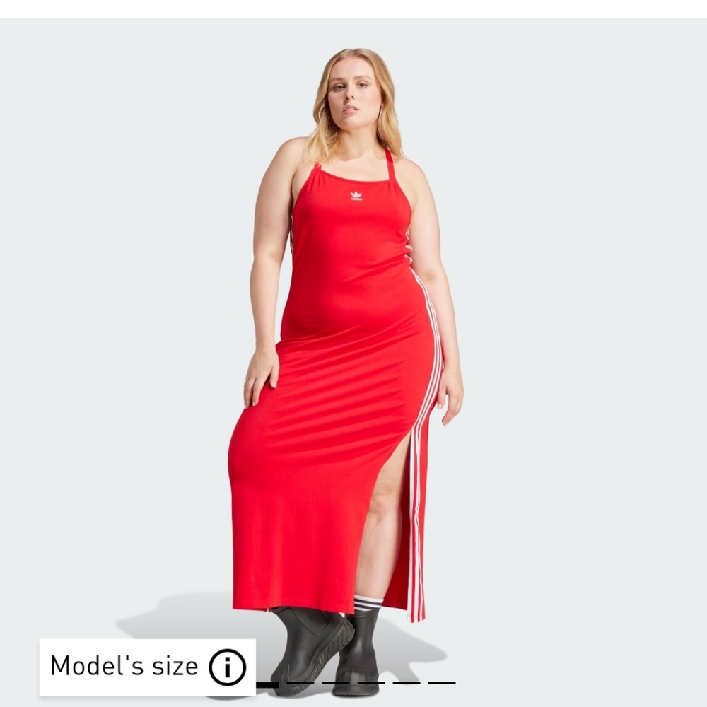 Adidas strappy maxi dress with signature stripes  women's plus size 4x